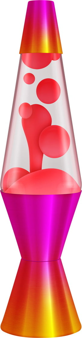 14.5 inch LAVA Lamp with heat ombre effect, red wax, and clear base