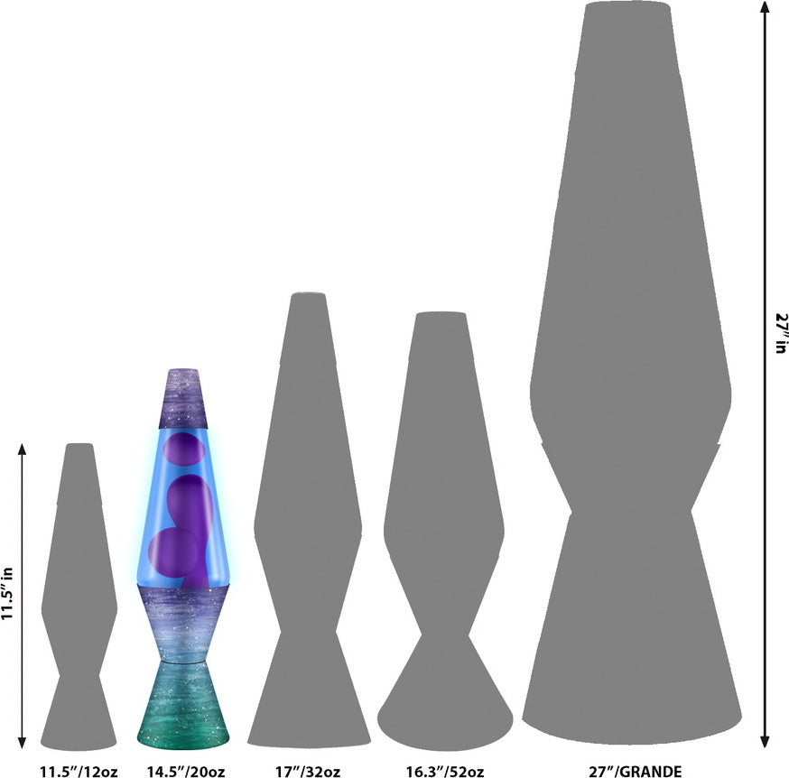 14.5 inch LAVA Lamp with ceramic dip finish in pink and blue colors