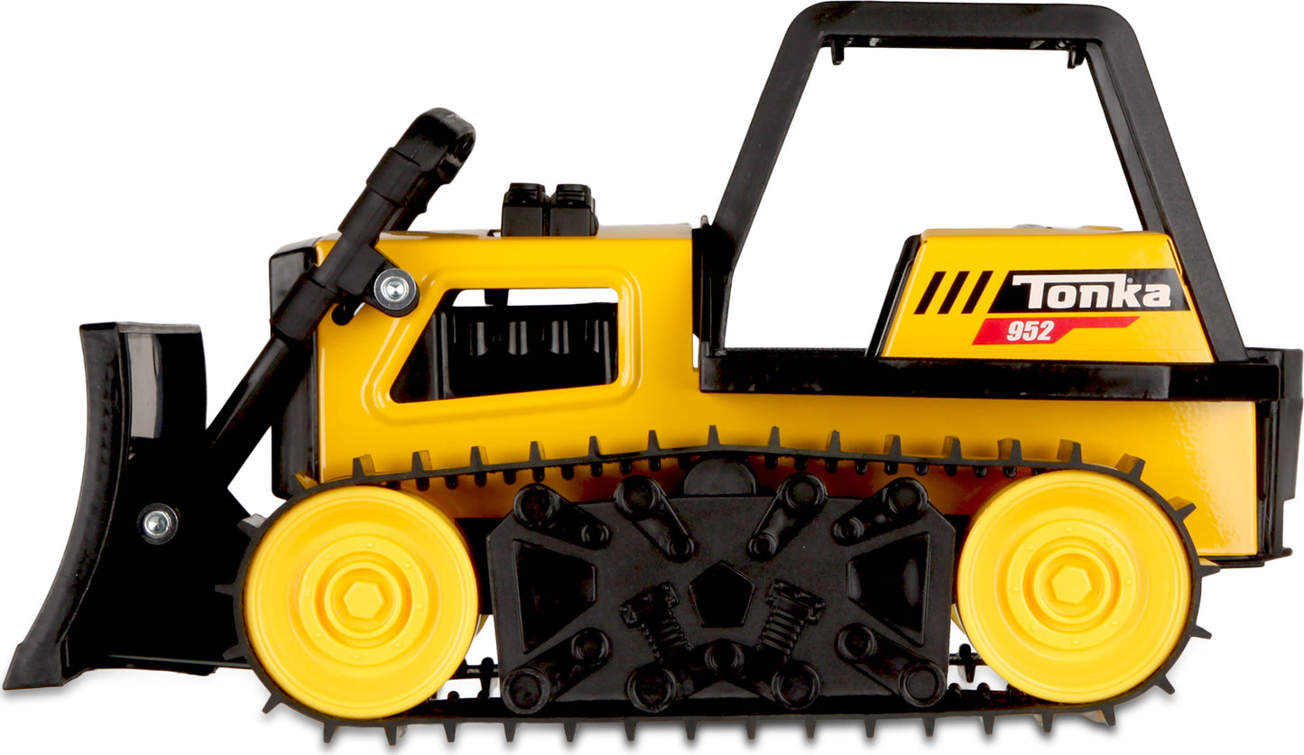 Tonka Bulldozer - Schylling classic yellow bulldozer with authentic Tonka design for rugged construction play