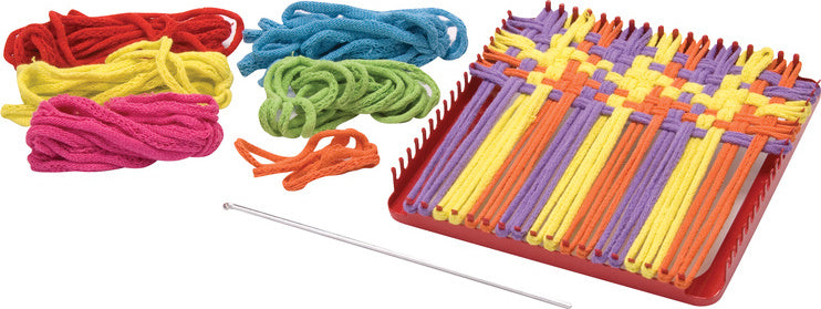 Schylling metal potholder loom with colorful cotton loops for weaving traditional potholders