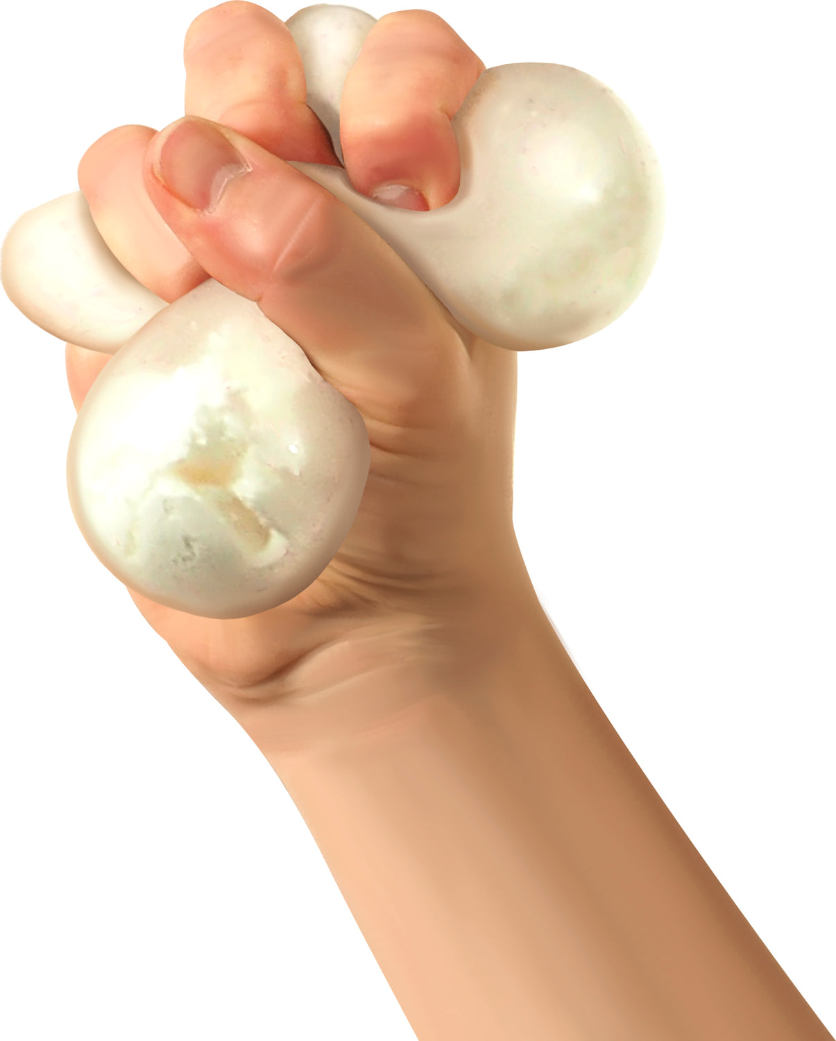 NeeDoh Snow Ball Crunch sensory fidget ball with white textured surface for stress relief and tactile play