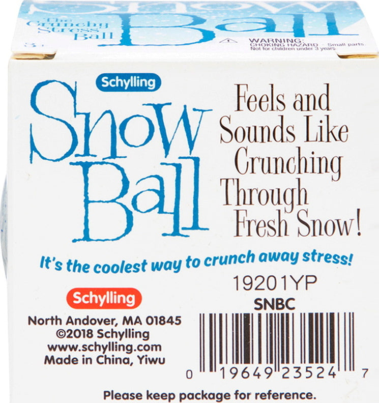 NeeDoh Snow Ball Crunch sensory fidget ball with white textured surface for stress relief and tactile play