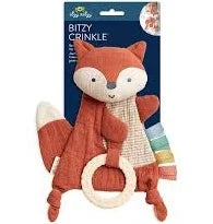 Fox Bitzy Crinkle Sensory Toy W Teether