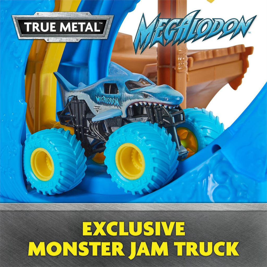 Monster Jam Megalodon Loop of Doom Stunt Playset - Spin Master extreme loop track for monster truck stunts and crashes