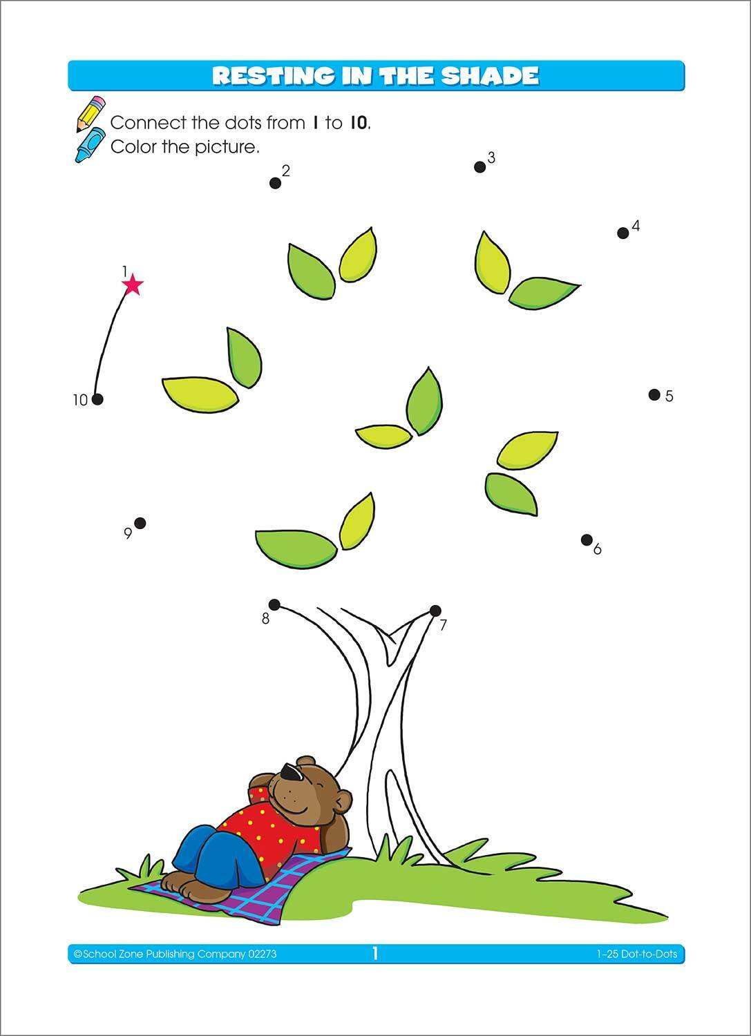 1-25 Dot-to-Dots Preschool Workbook (64 Pages)