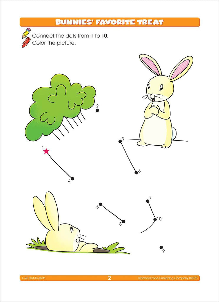 1-25 Dot-to-Dots Preschool Workbook (64 Pages)