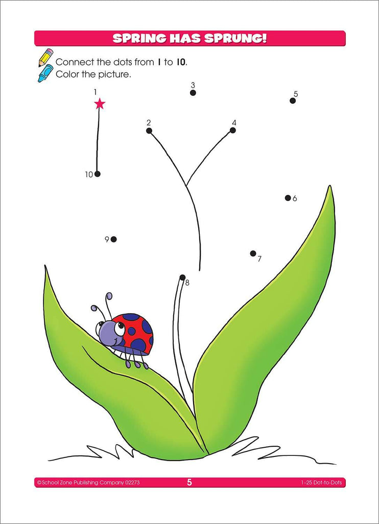 1-25 Dot-to-Dots Preschool Workbook (64 Pages)