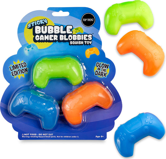 Sticky Bubble Gamer Blobbies squishy gaming-themed balls that glow and stick to walls