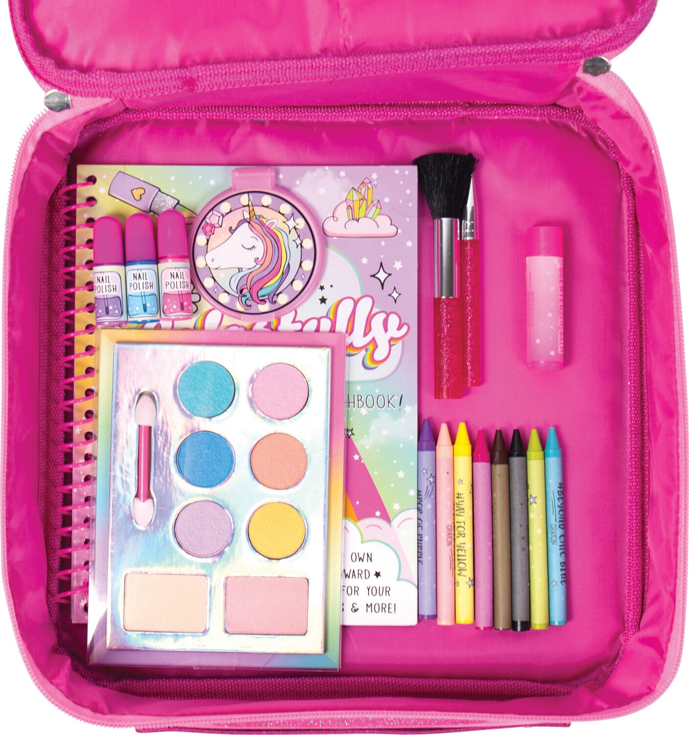US Toy Co Make-Up Artist Studio with safe cosmetic crayons and pretend makeup accessories